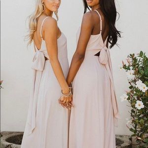 Show Me Your Mumu Lauren Tie Maxi Dress Dusty Blush Crisp Small